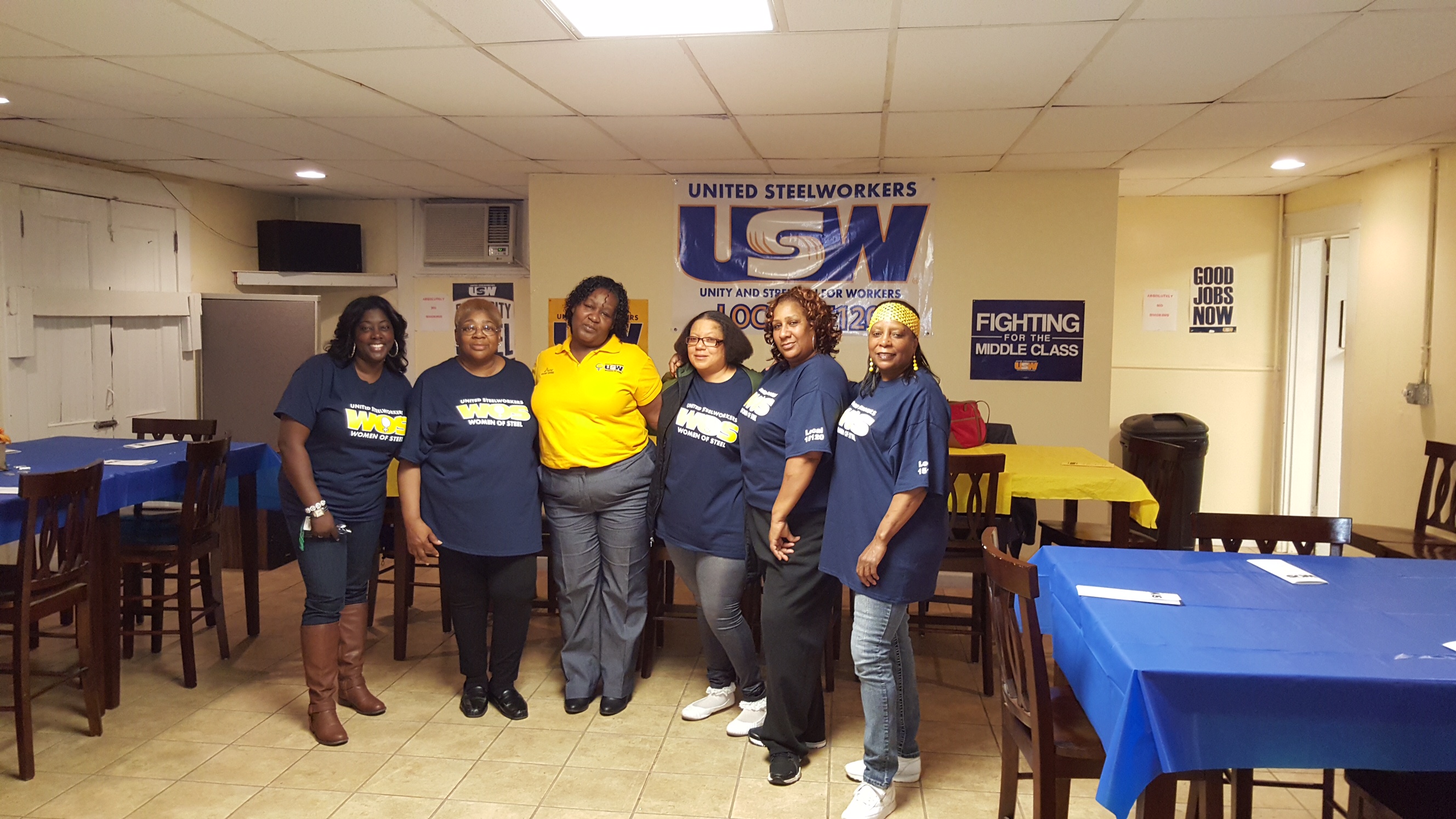USW Local 15120 Women of Steel members with guest speaker Diane Leslie from USW Local 1155L
